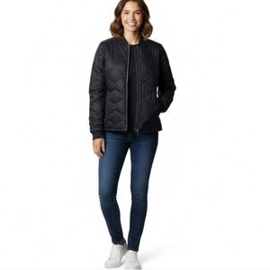 COLUMBIA On the Go Reversible Bomber Jacket Black Quilted Womens Size Medium
